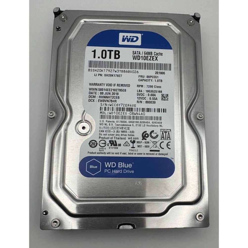 USED Western Digital WD Blue WD10EZEX 1 TB 3.5" SATA III Desktop Hard Drive
